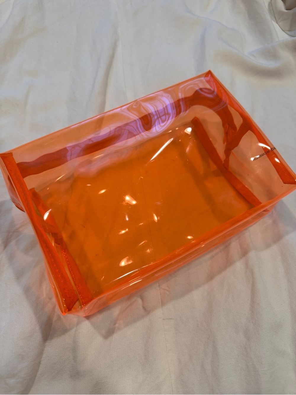 Clear Orange Vinyl bag
